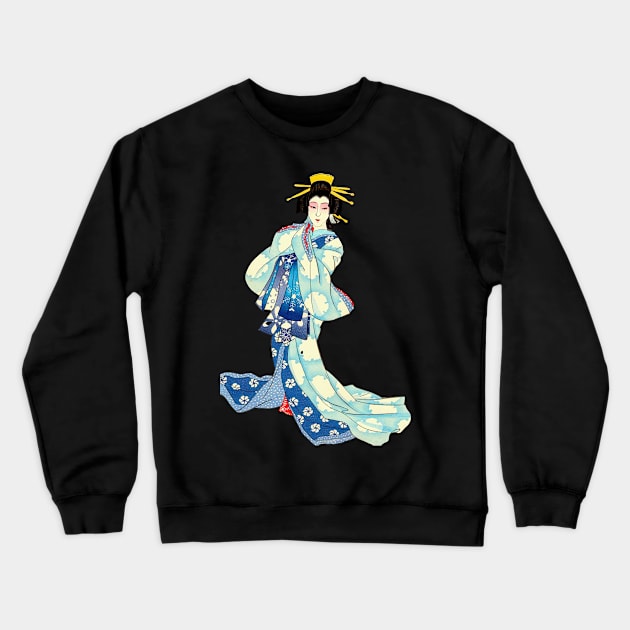 Geisha in Kabuki performance - Ukiyo-e Japanese Woodblock Print Crewneck Sweatshirt by geekmethat